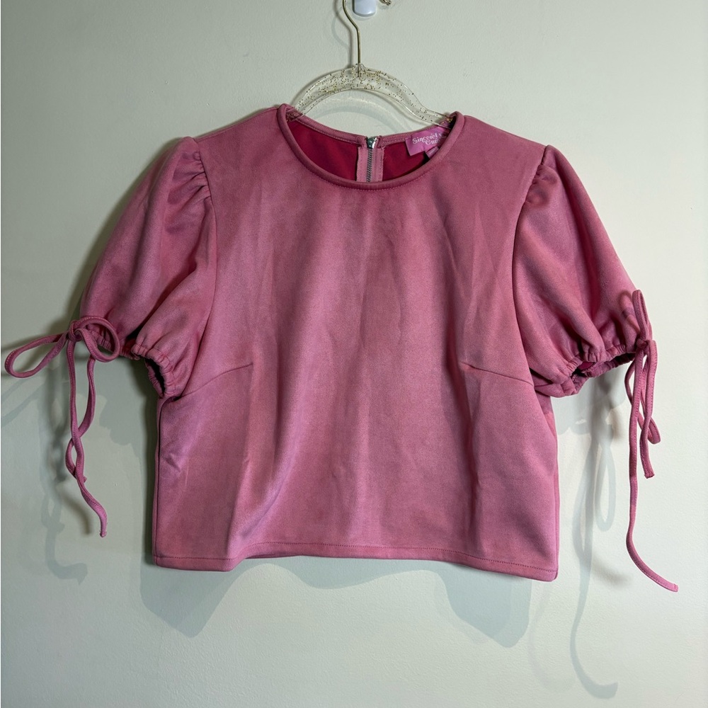 SINCERELY OURS Set Cassandra Top & As Always Mini Skort in Pink Suede Sz Medium - Picture 2 of 11